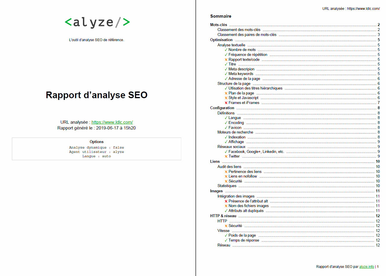 Un aperçu de l'export en PDF